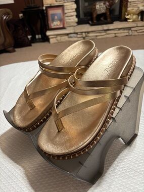 Schultz Gold Strappy Sandals